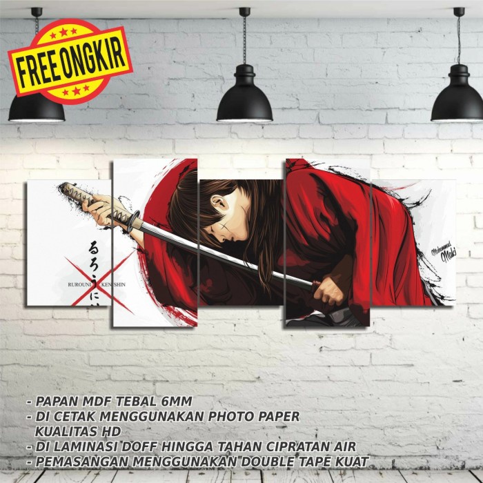 Poster Kayu Anime Samurai X Kenshin 5In1