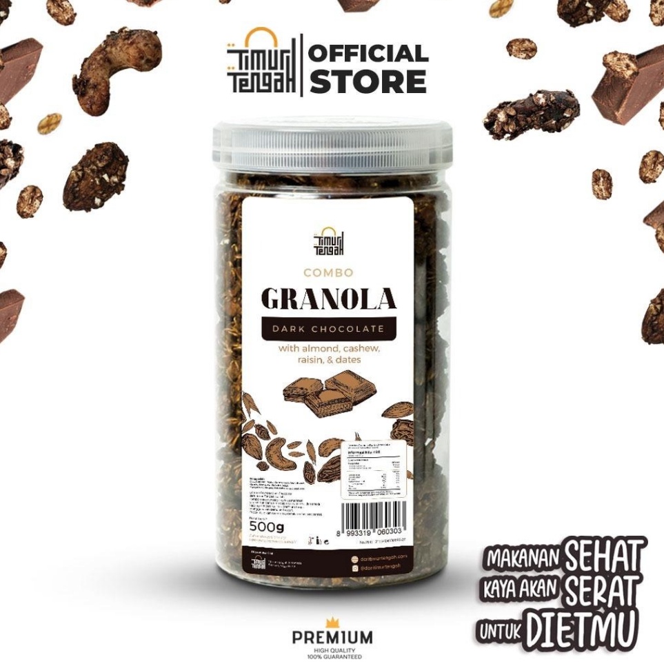 

12.12 BIG SALE FASION Timur Tengah Granola Dark Chocolate 500 gr Sereal Makanan Sehat murah