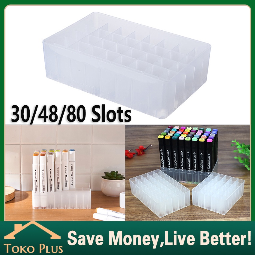 

30/48/80 Slots Marker Pen Storage Holder Brush Pen Pencil holder Rack Multifunction Tool