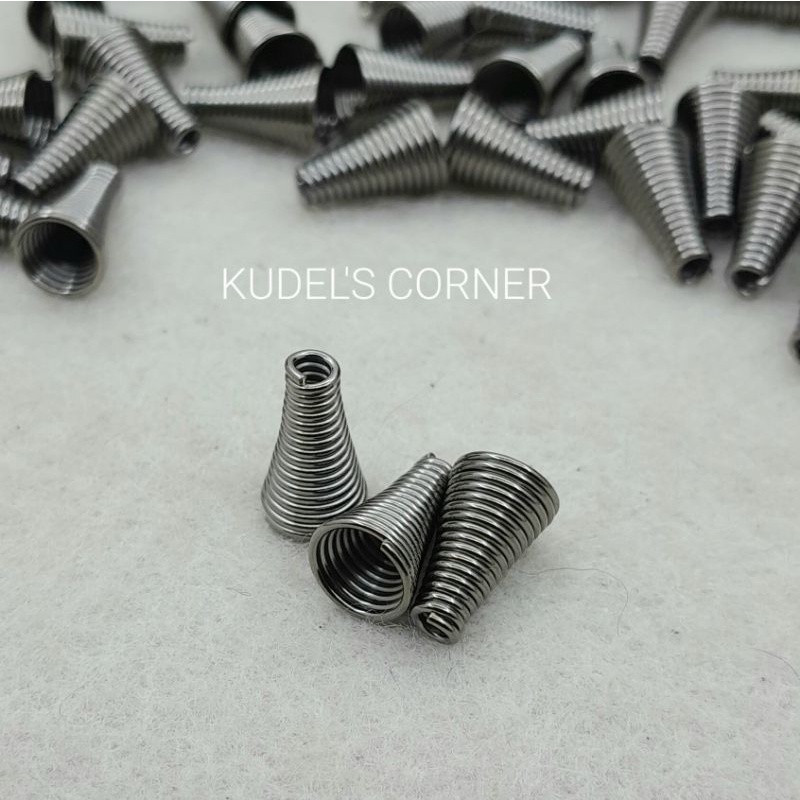 klep spiral kerucut/ penutup ujung tali/ bead cap/ end cap