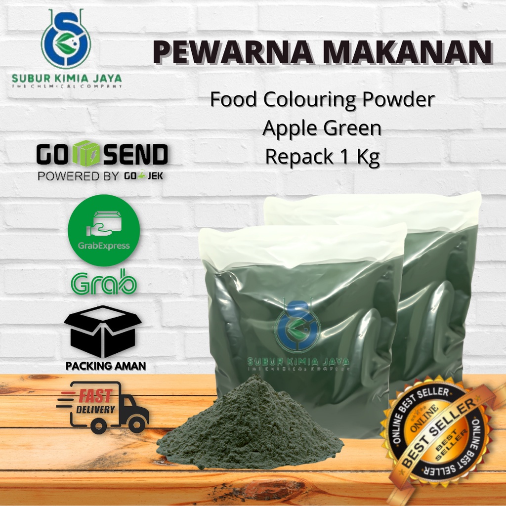 

Perwarna Makanan Bubuk Apple Green Hijau (100gram)