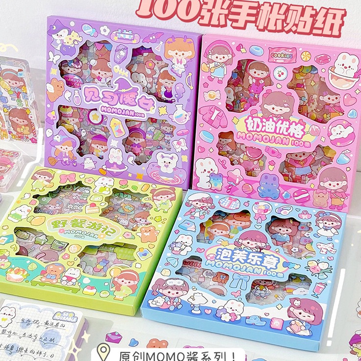 

(♥C6369] 100 Lembar Sticker Box NEW Stiker Lucu Korea Waterproof Jakarta Murah Grosir