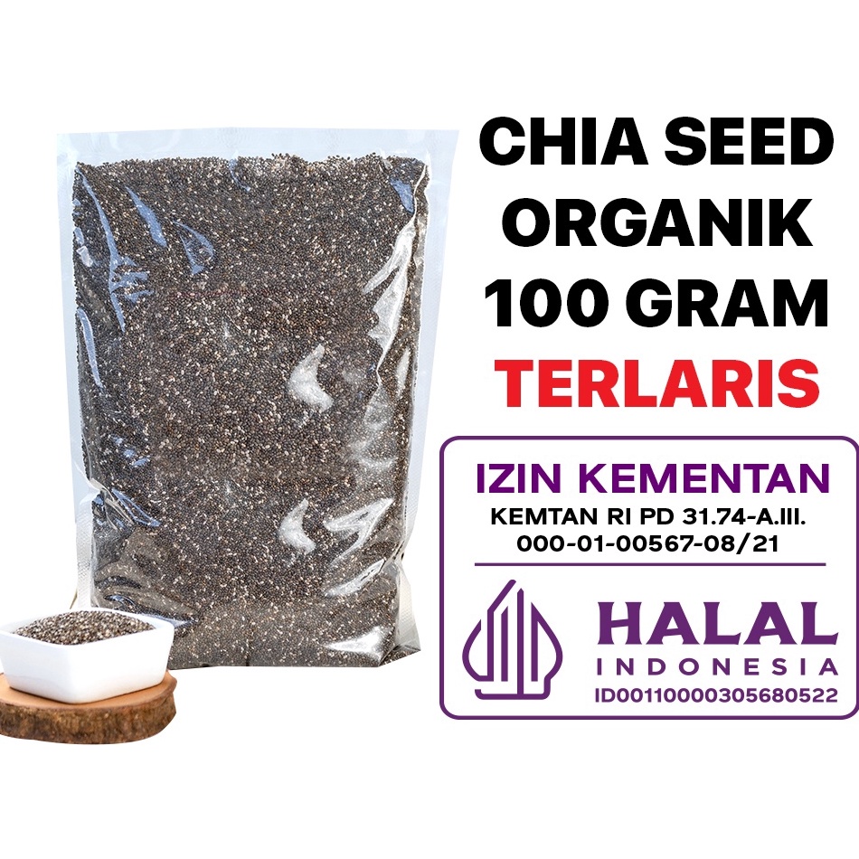 

Ready✴↓ I8WCE Organic Chia Seed 100 GRAM / Organik E88 ❈Kirim Sekarang