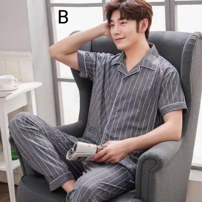 Piyama Baju Tidur Katun Pria Cowok 5677 Setelan Tidur Lengan Pendek