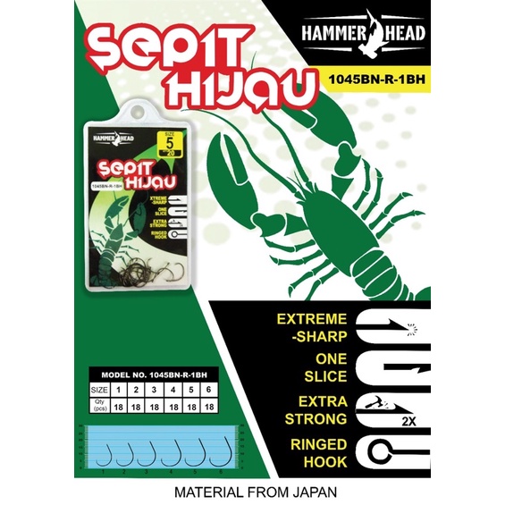 Kail HAMMER HEAD SEPIT HIJAU