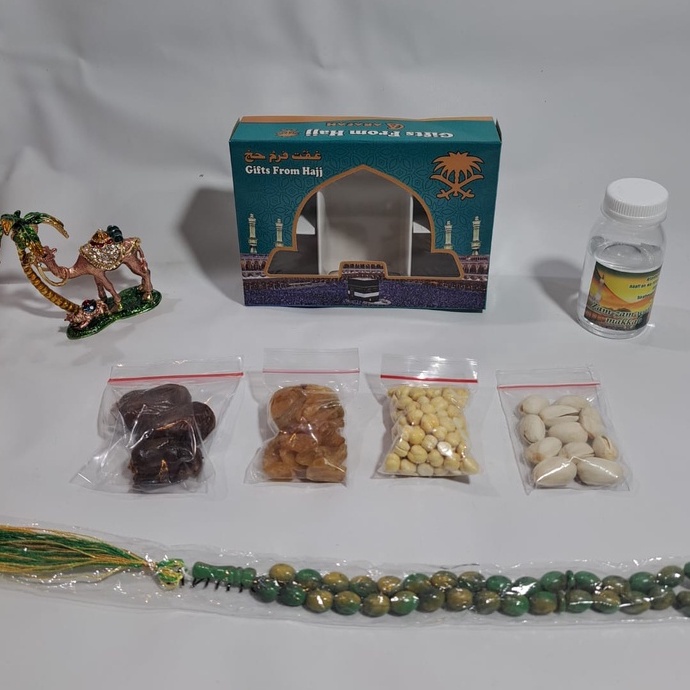 

(Terbaik) PAKET 7 oleh oleh haji dan umroh air zamzam ori + kacang pistachio + tasbih