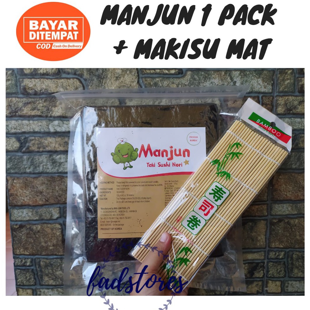 

Kekinian.. Paket Nori Rumput Laut Manjun 1 Pack (50s) + Alat Penggulung Sushi | Nori Sushi Halal 49