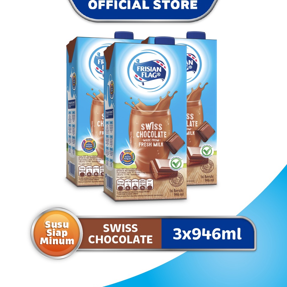 

TOP PRODUCT Q22 Frisian Flag Family UHT Swiss Chocolate 946 ml x 3 pcs ル