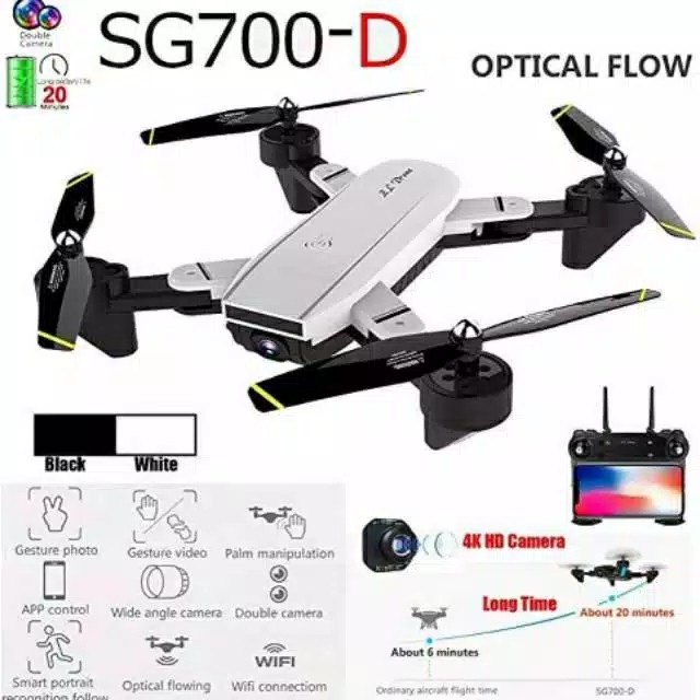 DRONE SG700-D DUAL CAMERA 4K WIFI FREE TAS ORIGINAL