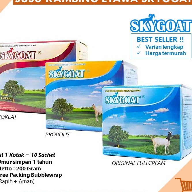 

Ready Stok Susu Kambing Etawa Bubuk Original SKYGOAT 1 Box isi 10 Sachet