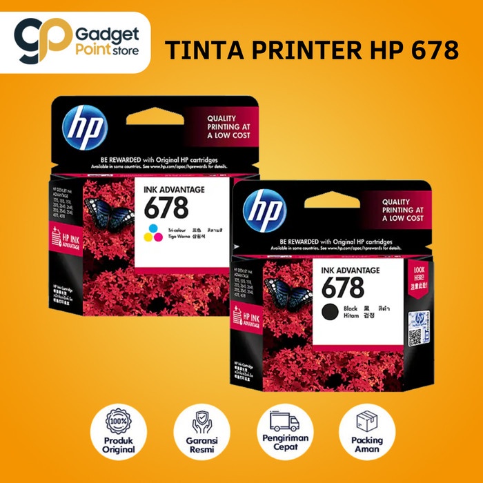 Ink Tinta Cartridge Printer Hp 678 Black / Tri Color Original 1515