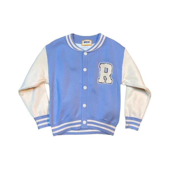 Cardigan Varsity Anak Laki-laki Polos - MOEJOE
