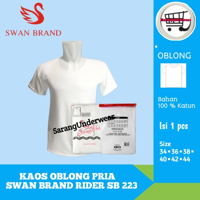 Terlaris Kaos Dalam Pria Swan Rider/ Oblong Swan Sb 223 Size 34-42 Grosir