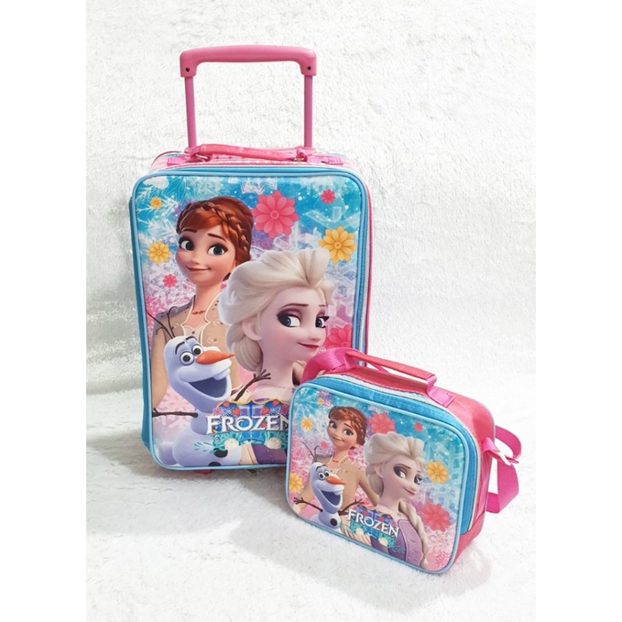 Terlaris Set Koper Anak Perempuan Frozen Flower ( Koper + Tas Bekal )