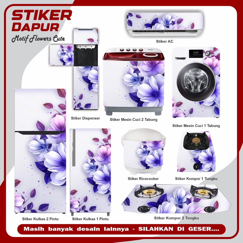 Stiker kulkas kompor mesin cuci 1 2 pintu tabung mata Rice Cooker Dispenser Ac