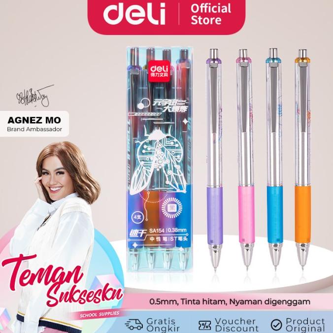 

Deli Pulpen Gel Besi / Metal Gel Pen Isi 4 0.38Mm Tinta Hitam Sa154
