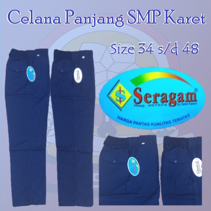 TERLARIS Celana Seragam Sekolah Panjang Karet SD SMP (MERK SERAGAM DAN BULOVA) /SERAGAM