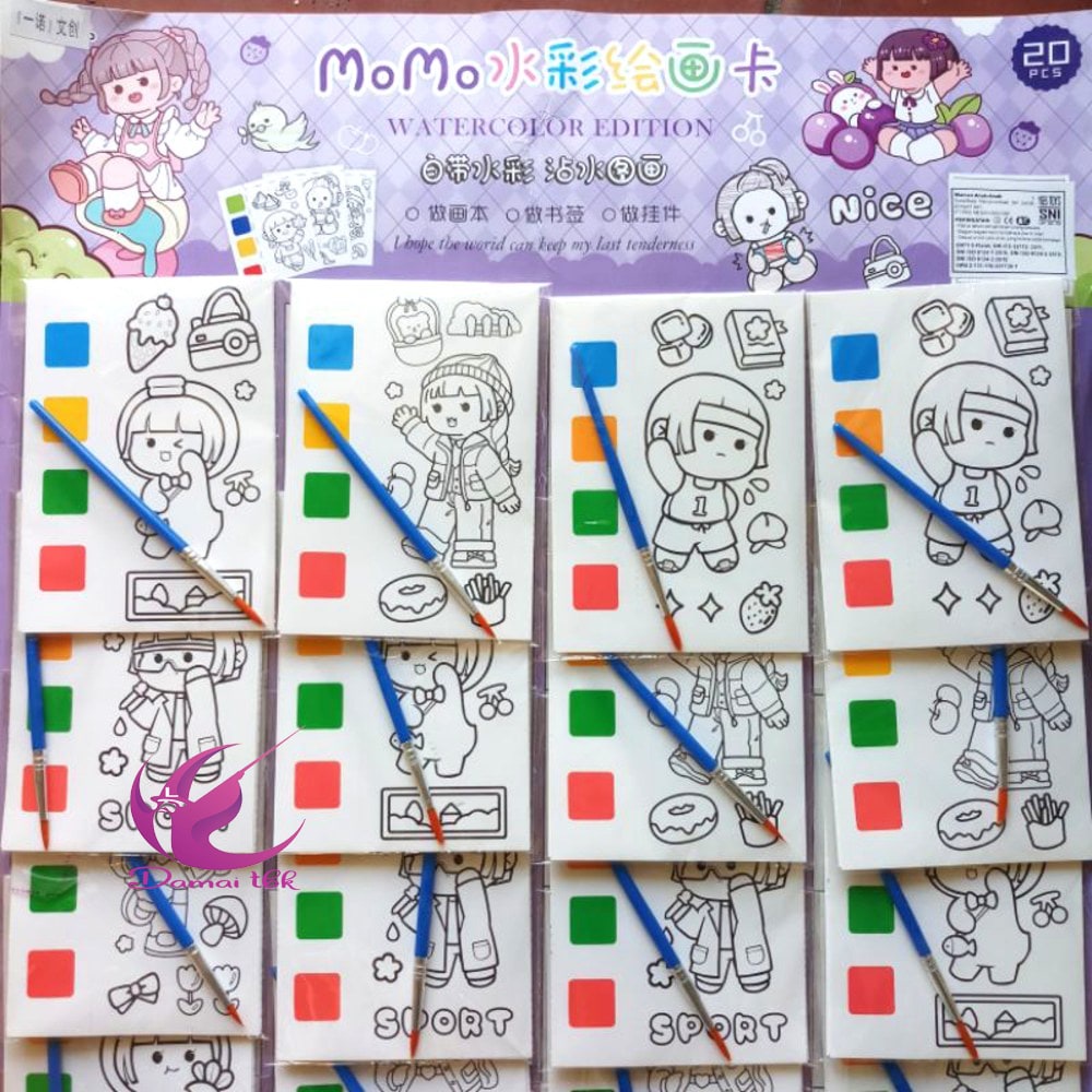 

mewarnai ajaib momo sanrio 1set 4 Lbr 14x10cm aktivitas anak