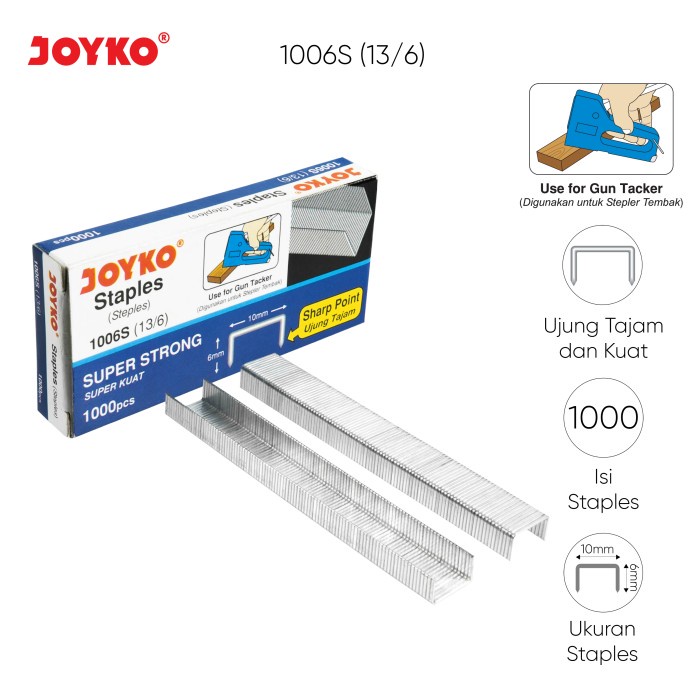 

Staples Isi Stapler Gun Tacker Refill Joyko 1006S (13/6)