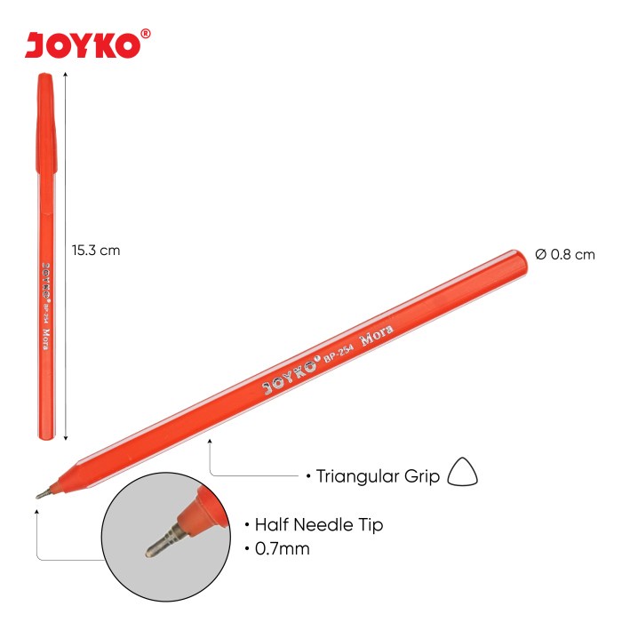 

Ball Pen Pulpen Pena Joyko Bp-254 Mora 0.7 Mm 1 Box 12 Pcs