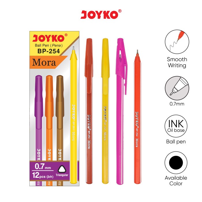 

Ball Pen Pulpen Pena Joyko Bp-254 Mora 0.7 Mm 1 Box 12 Pcs