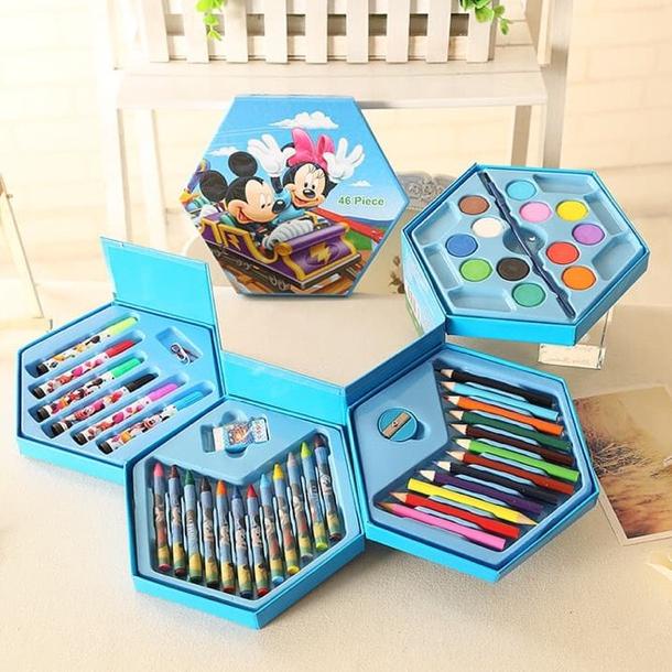

Crayon Set 4in1 Isi 46pcs - Alat Set Menggambar Melukis - Set Krayon Pensil Warna Cat Air Spidol