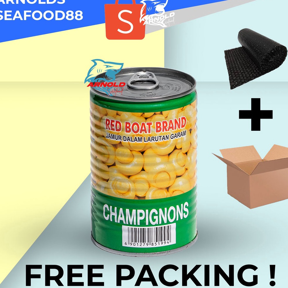 

❇Laris✡☋ IEGHE jamur kancing red boat 425gr / Red Boat mushroom (free packing) Q56 ✯Produk Keren