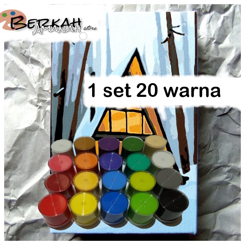 

[KODE PRODUK MKWHV4482] 1set 20 warna/cat lukis acrilik multymedia