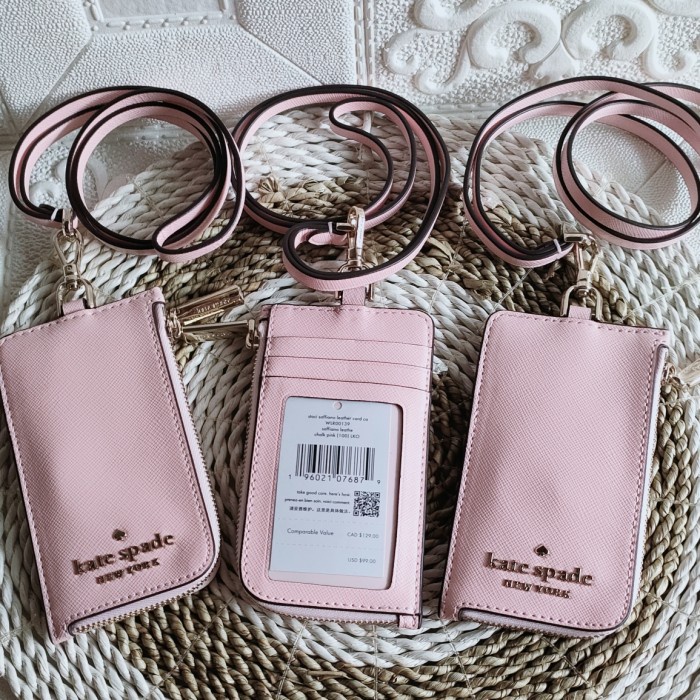 

Terlaris Lanyard Staci Saffiano Leather Chalk Pink