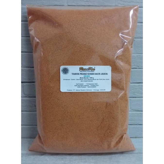 

Bumbu Tabur Pedas Gurih Daun Jeruk Non MSG 1 Kg