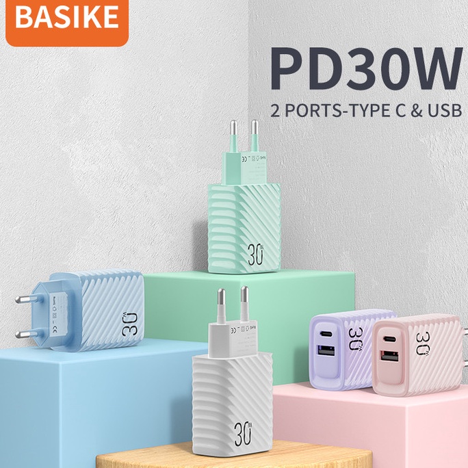 Top banget BASIKE kepala charger fast charging 30W OPPO Samsung Xiaomi vivo Mobil original quick cha