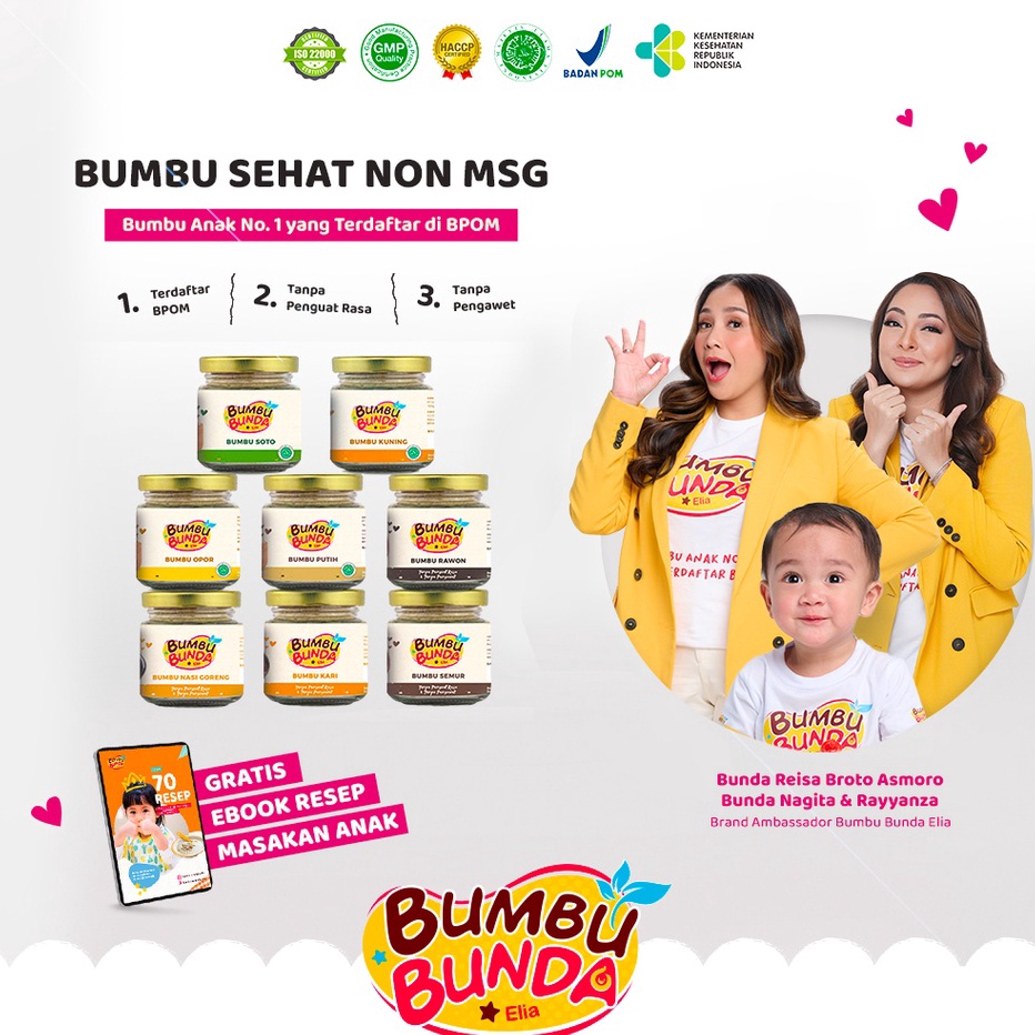 [KODE PRODUK SRQJB6378] Bumbu Bunda Elia BPOM Bumbu Non MSG / Bumbu MPASI / Kaldu MPASI / Kaldu Bayi