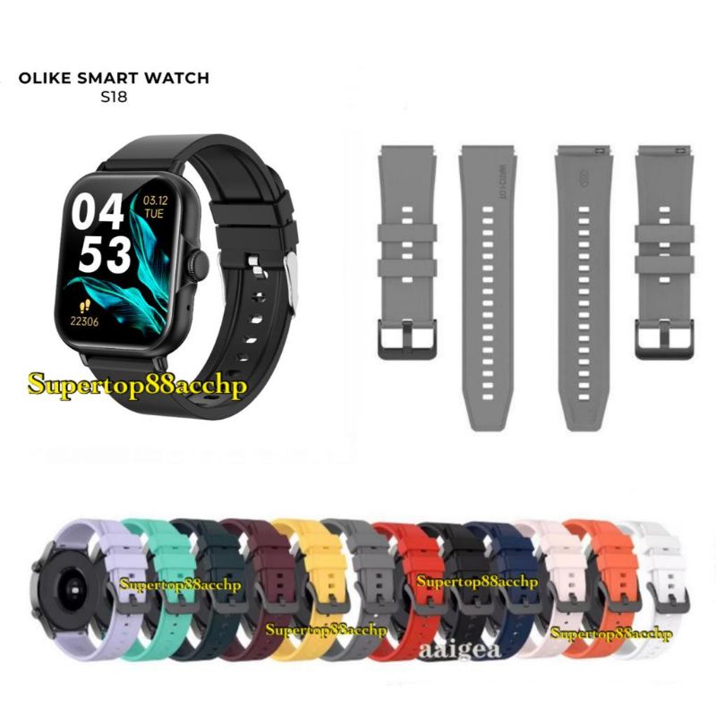 Strap Smartwatch Olike Fitnes Tracker S18 Rubber Tali Jam Tangan