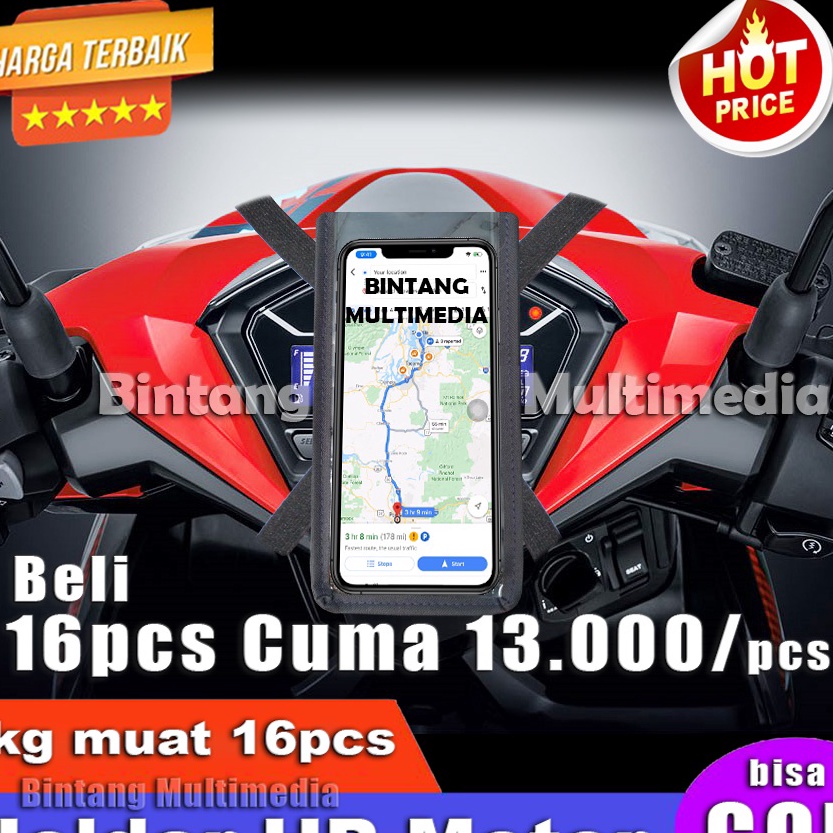 RDVZ3728㊑ Phone Holder HP Waterproof untuk di Motor Anti Air Tas Gojek Grab Layar Sentuh Touchscreen