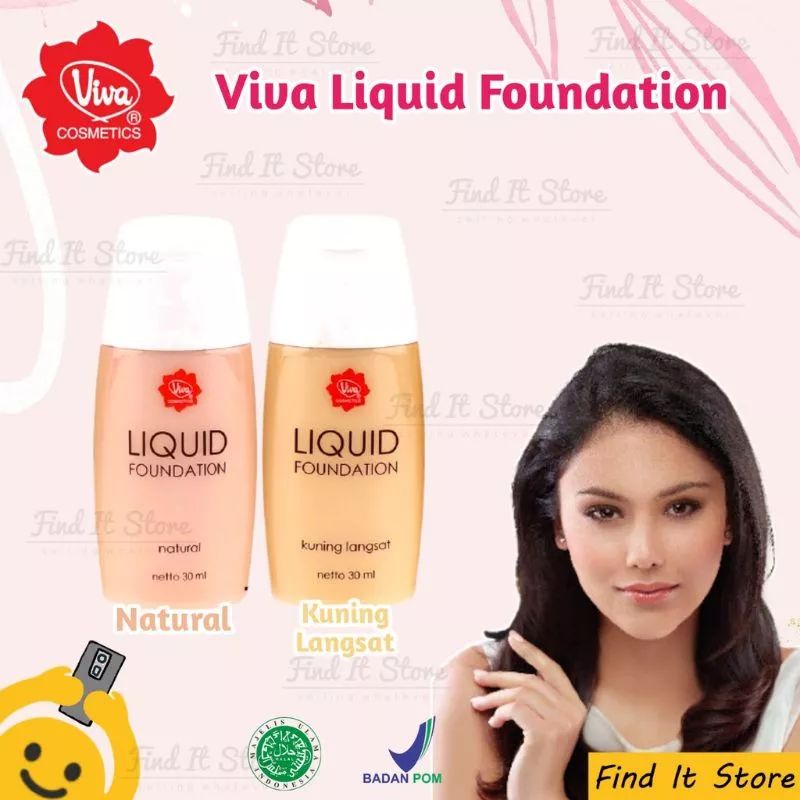 VIVA LIGUID FOUNDATION 30 mmALAS BEDAK foundation foundation alas bedak natural alas bedak kuning La