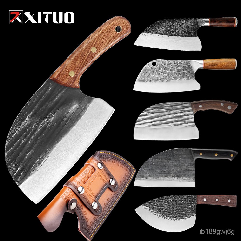 &XITUO Full Tang Outdoor Kitchen Knife Blank Handmade Stainless Steel Blade Tool Multifunction Chef 