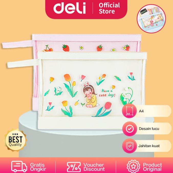 

Deli Zipper Pouch Kain Tas Dokumen A4 Desain Kartun Lucu 73343