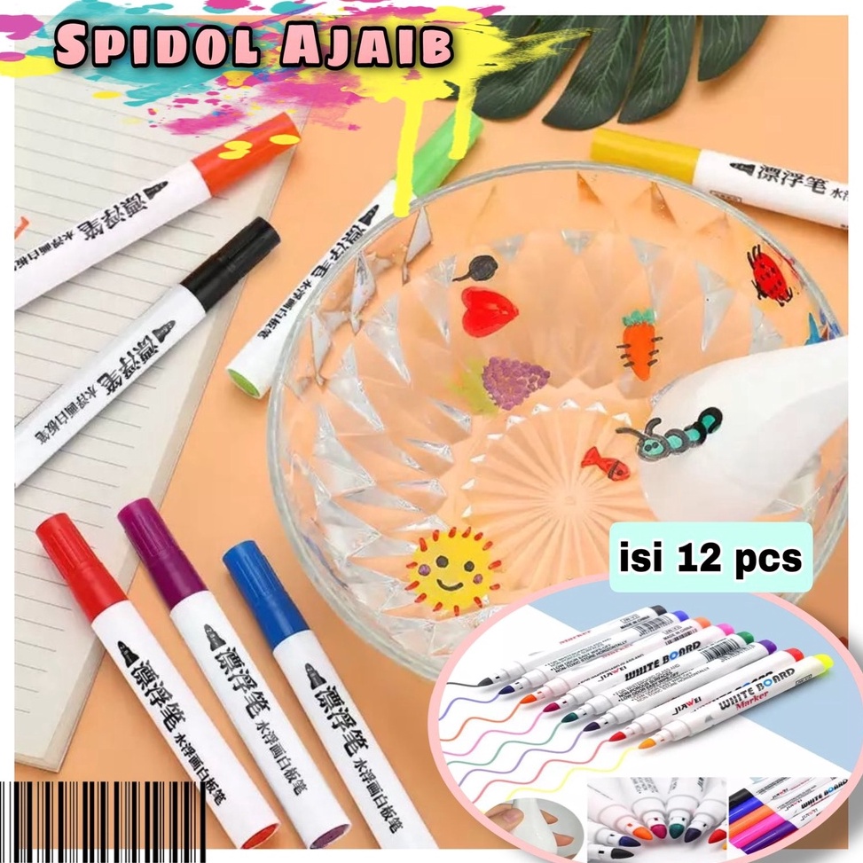 

[KODE PRODUK DVHGY5048] BERKAT SPIDOL WARNA AJAIB / MAINAN SPIDOL AIR MENGAPUNG / MAGIC MARKER SPIDOL WHITE BOARD 12PCS