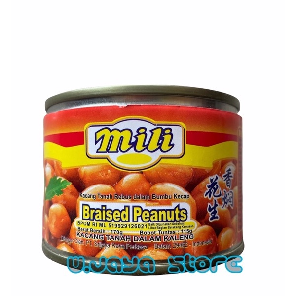 

[KODE PRODUK 8IHQ07539] Mili Braised Peanuts ( Kacang Tanah Dalam Kaleng ) 115 Gram