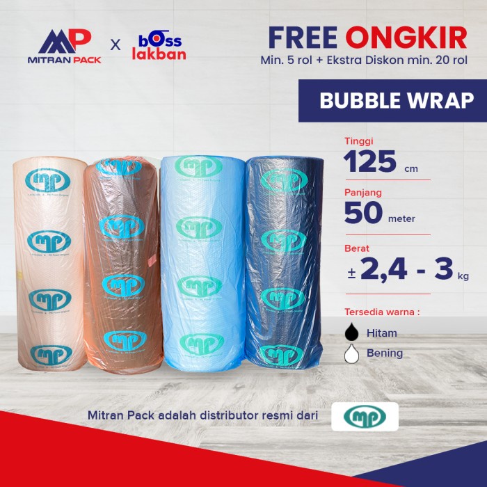 

Bestseller Bubble Wrap Muliapack 125 Cm X 50 Meter Hitam Bening