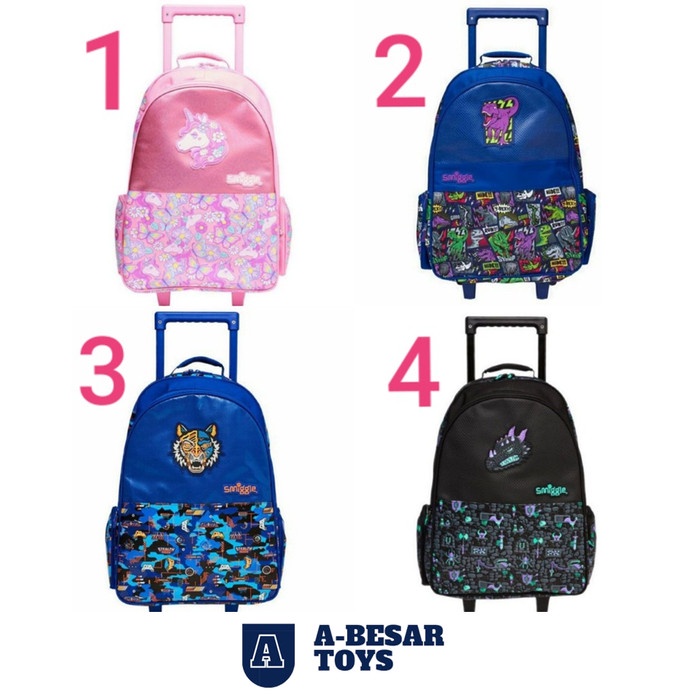 Smiggle Hey Light Up Trolley Backpack - Tas Trolley Anak SD Original new