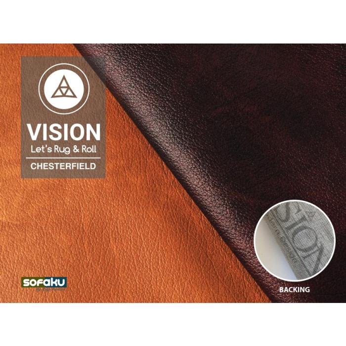 Terlaris Vision Chesterfield Bahan Kulit Oscar Pelapis Kursi Kulit Imitasi