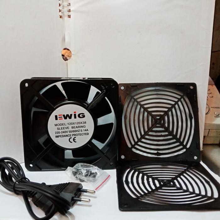 Fan /Kipas / Blower Ewig 4 Inch + Cover Depan Belakang + Kabel Colokan