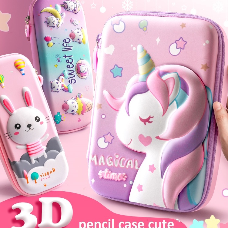 

Kotak Pensil Anak Tempat pensil 3D Timbul Hardcase astronot unicorn import kado ultah anak perempuan iag
