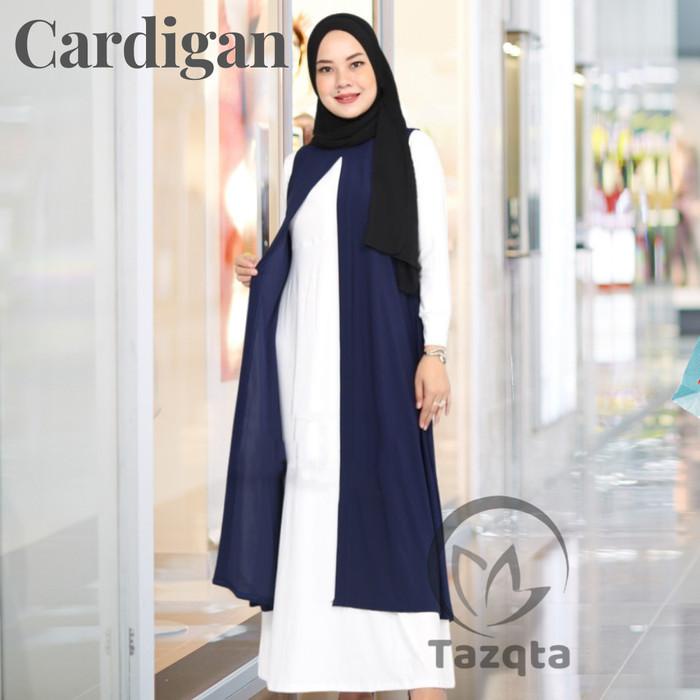 (( BISA COD) CARDIGAN POLOS OUTER TANPA LENGAN ROMPI PANJANG KUTUNG FASHIOM MUSLIM