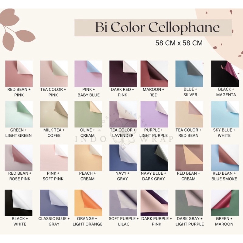 

kertas Buket Kertas cellophane dual tone