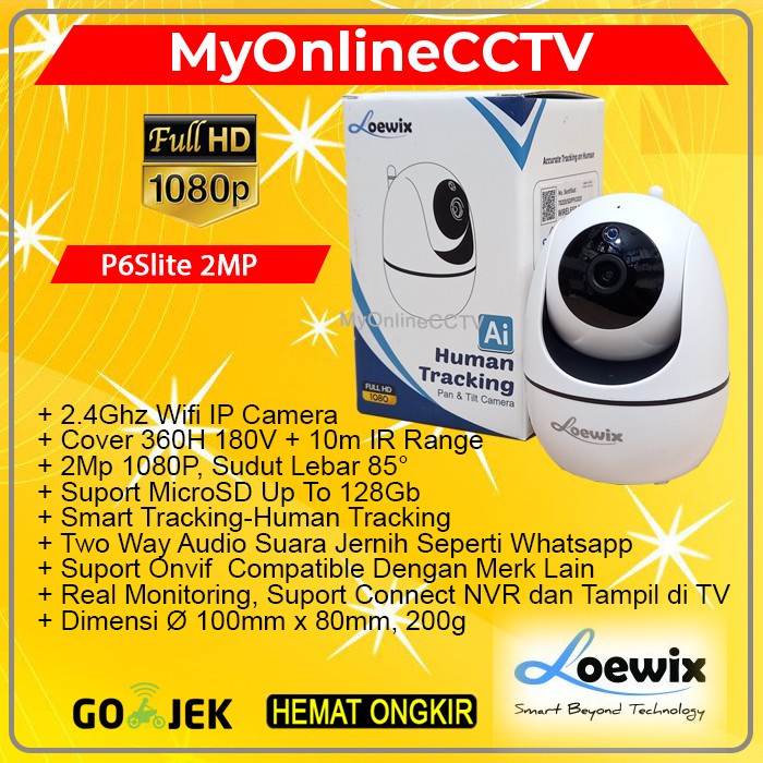 Terlaris Loewix Ip Camera Wireless 360 P6Slite Cctv Wifi Baby Motion Tracking