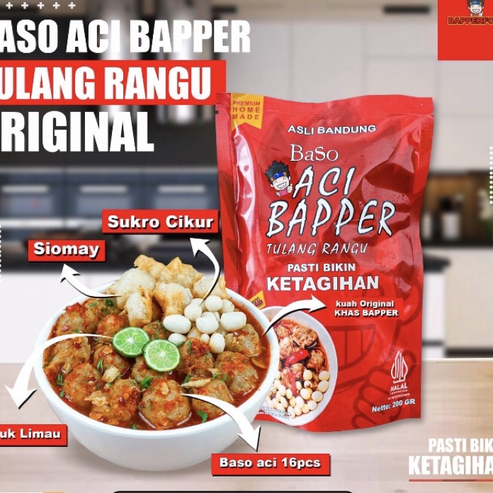 

ORIGINAL% (READY STOCK) BASO ACI BAPPER TULANG RANGU ORIGINAL BAKSO BAPER BOCI HALAL FROZEN FOOD PREMIUM MURAH