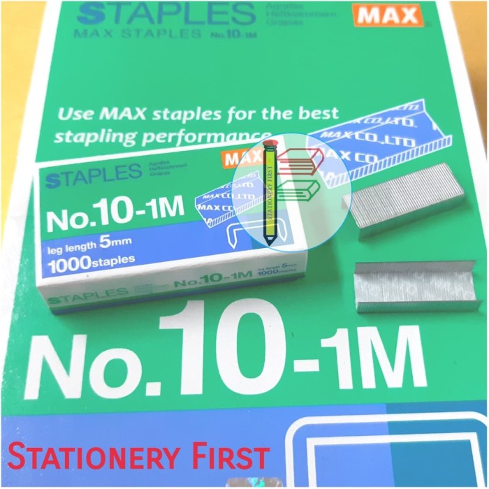 

Isi Staples MAX no. 10 Isi Stapler MAX HD-10 per pack isi 20 kotak