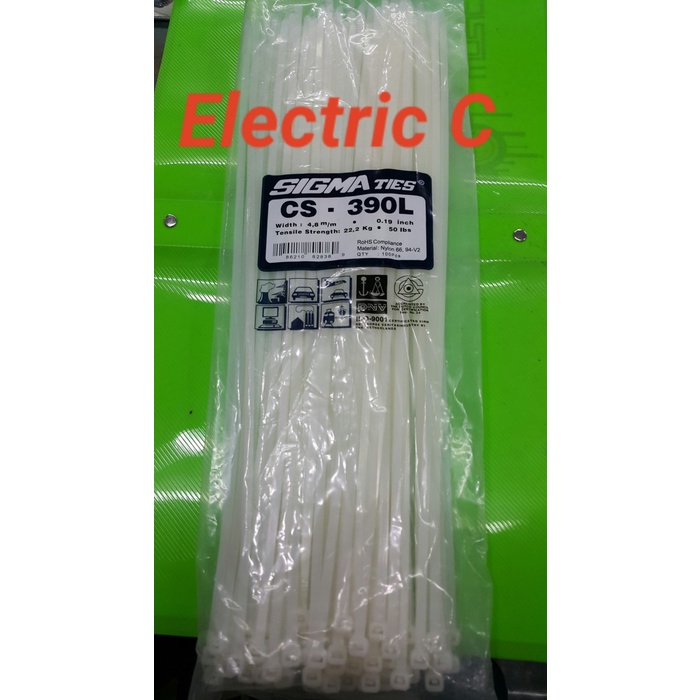 

Kabel Ties / Kabel Tis / Cable Tie CS 390 L 4.8 mm Putih 39 cm SIGMA